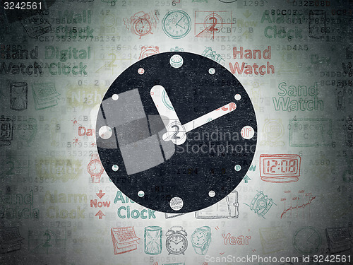 Image of Time concept: Clock on Digital Paper background