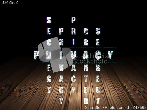 Image of Security concept: word Privacy in solving Crossword Puzzle