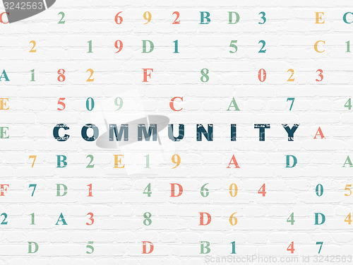 Image of Social media concept: Community on wall background