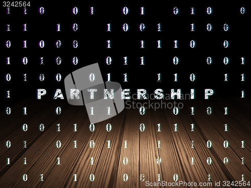 Image of Business concept: Partnership in grunge dark room