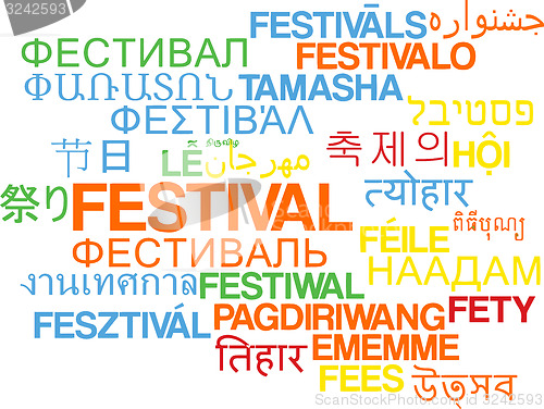Image of Festival multilanguage wordcloud background concept