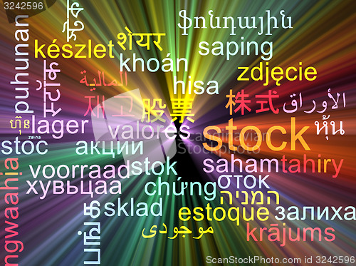 Image of Stock multilanguage wordcloud background concept glowing