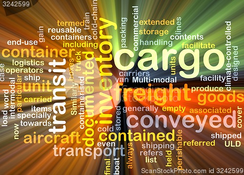 Image of cargo wordcloud concept illustration glowing