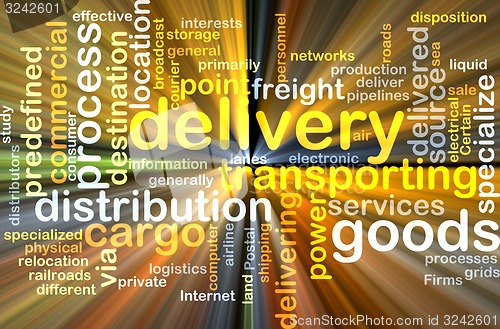Image of delivery wordcloud concept illustration glowing