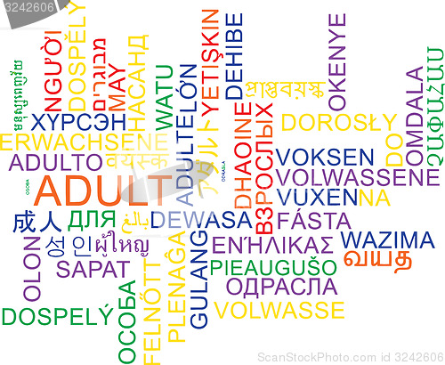 Image of Adult multilanguage wordcloud background concept