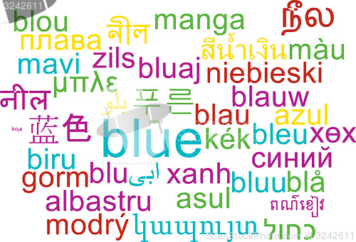 Image of Blue multilanguage wordcloud background concept