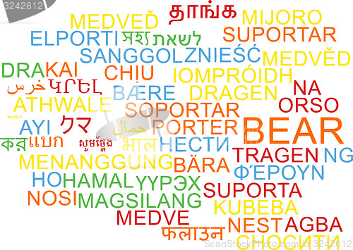 Image of Bear multilanguage wordcloud background concept