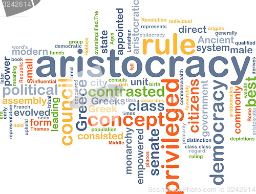 Image of aristocracy wordcloud concept illustration