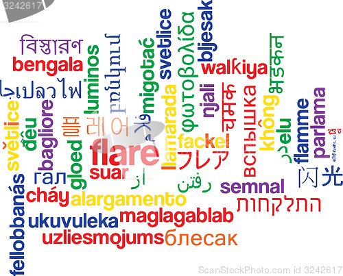 Image of Flare multilanguage wordcloud background concept