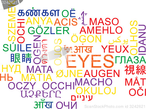 Image of Eyes multilanguage wordcloud background concept