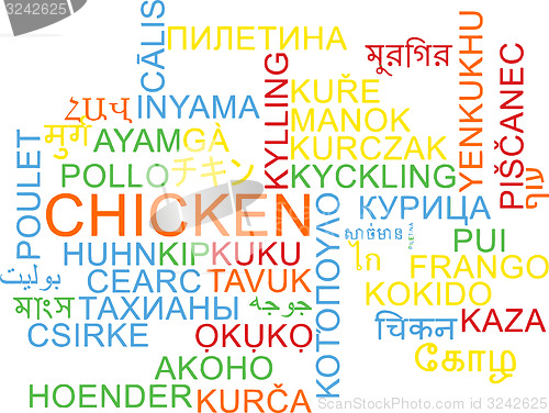 Image of Chicken multilanguage wordcloud background concept