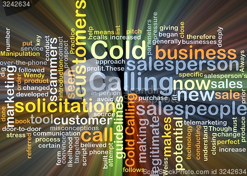 Image of Cold calling background concept glowing