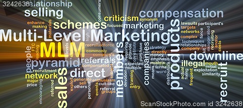 Image of Multi-level marketing MLM background concept glowing