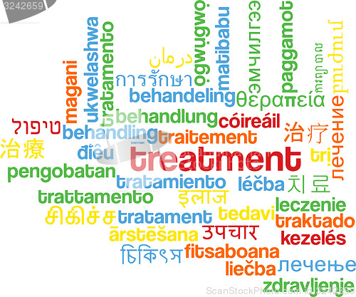 Image of Treatment multilanguage wordcloud background concept
