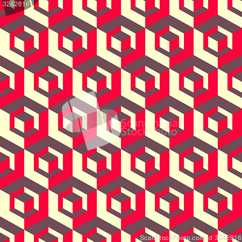 Image of 3d seamless abstract with hexagonal elements. 