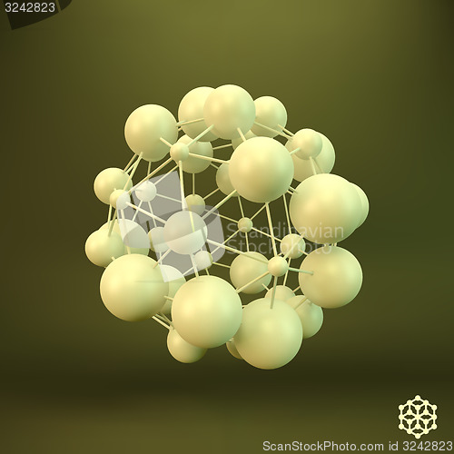 Image of 3D Molecule structure background. Graphic design. 