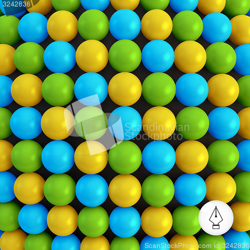 Image of Abstract technology background with balls. Spheric pattern. 