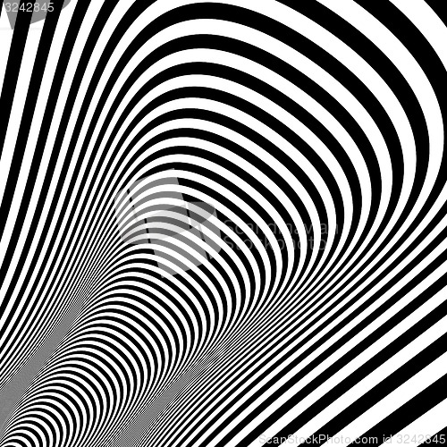 Image of Black and white abstract striped background. Optical Art. 