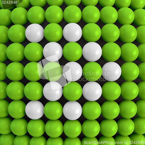 Image of Arrow. Abstract technology background with balls. 