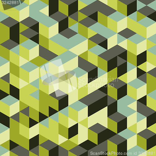 Image of Abstract 3d background. Wall of cubes. Vector illustration. 