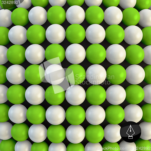 Image of Abstract technology background with balls. Spheric pattern. 