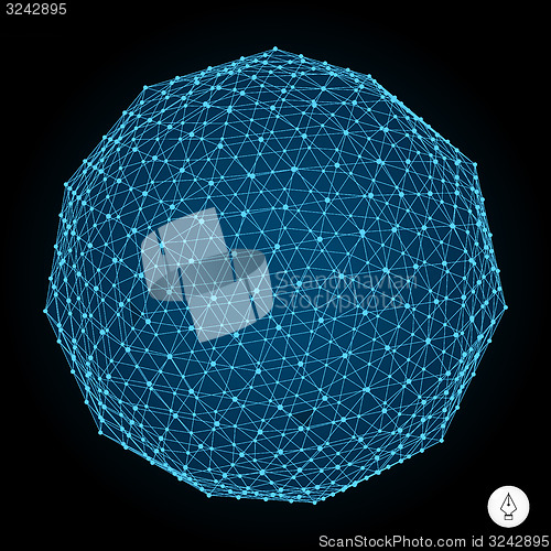 Image of 3d sphere. Global digital connections. Technology concept. 