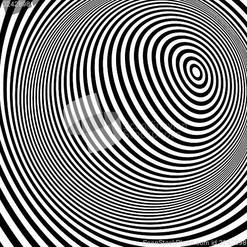 Image of Pattern with optical illusion. Black and white background. 