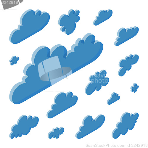 Image of Cloud shapes collection. 3d vector illustration. 