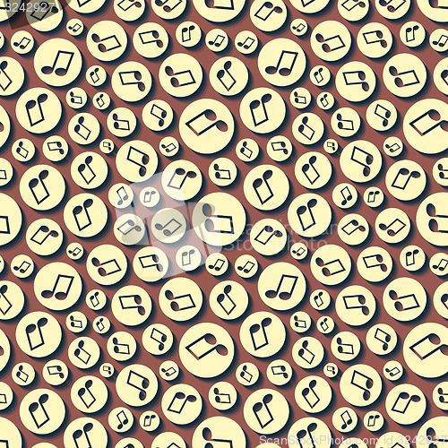 Image of Musical seamless pattern with music notes. 