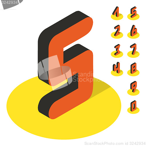 Image of 3D number icons. Vector set. 