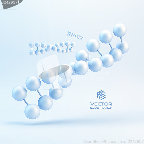 Image of Vector illustration of dna structure in 3d. With place for text.