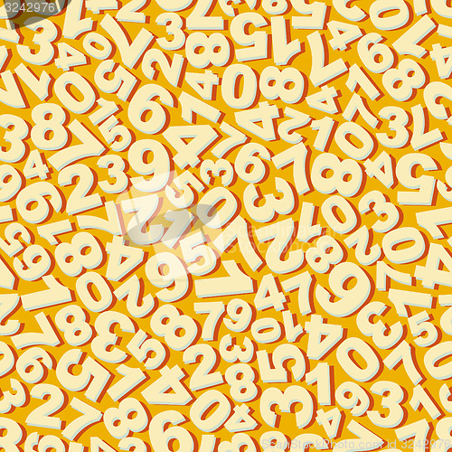 Image of Numbers. Seamless pattern. Vector illustration. 