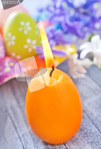 Image of easter eggs and candle