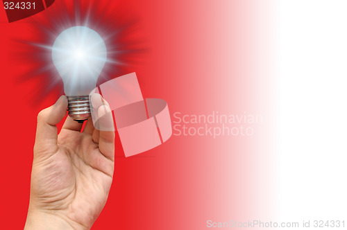 Image of Background with lit lightbulb