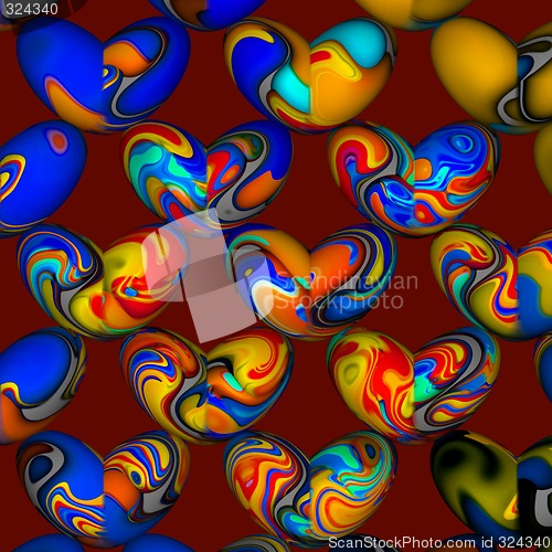 Image of Abstract  hearts 3d background