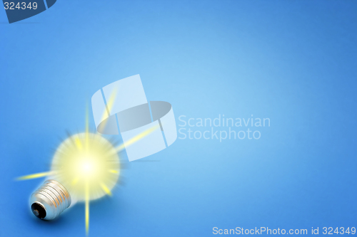 Image of Background with lit lightbulb