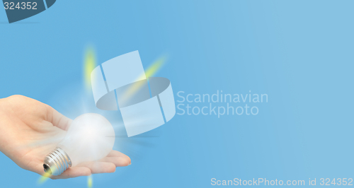 Image of Background with lit lightbulb