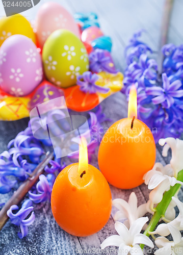 Image of easter eggs and candle