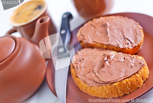 Image of bread with chocolate cream