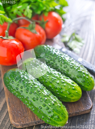 Image of cucumbers and tomato