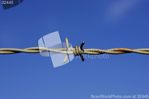 Image of Barbed wire fence detail