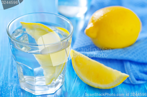 Image of water with lemons