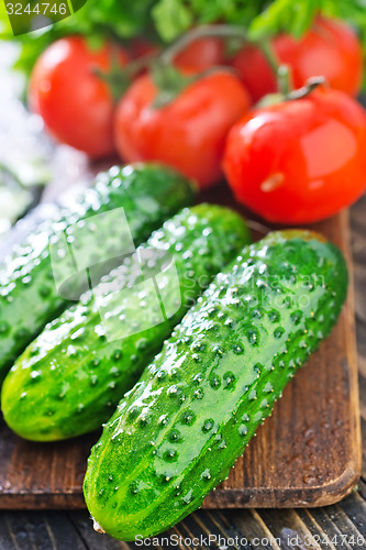 Image of cucumbers and tomato