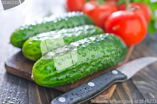 Image of cucumbers and tomato