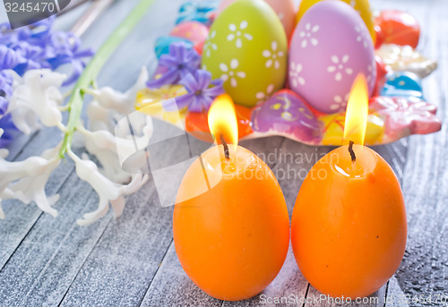 Image of easter eggs and candle