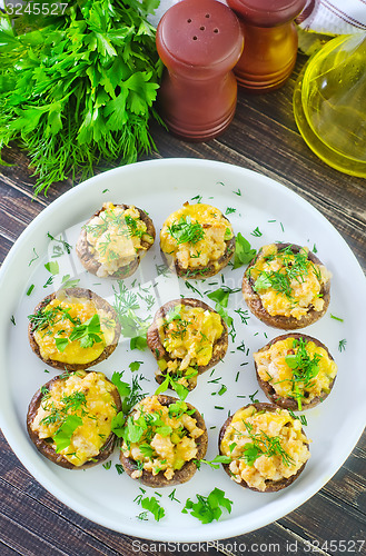 Image of mushroom with cheese