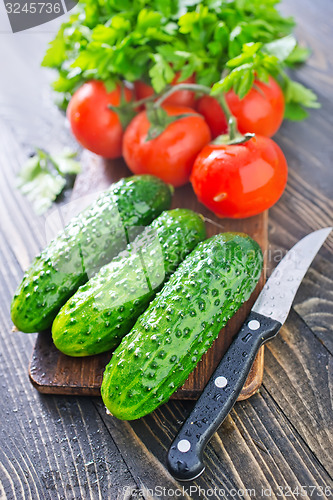 Image of cucumbers and tomato