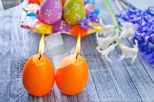 Image of easter eggs and candle