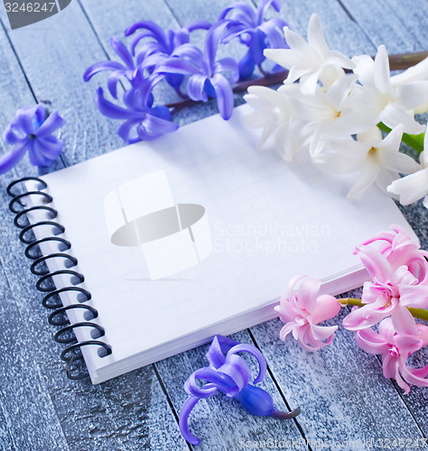 Image of flowers and note