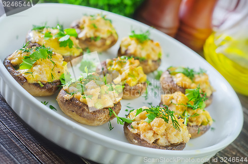 Image of mushroom with cheese